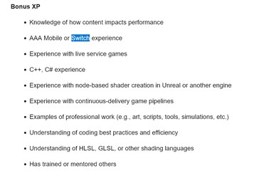 Anuncio de empleo de Call of Duty de Sledgehammer Games con referencia a Switch (Fuente de la imagen: captura de pantalla, Activision Careers)
