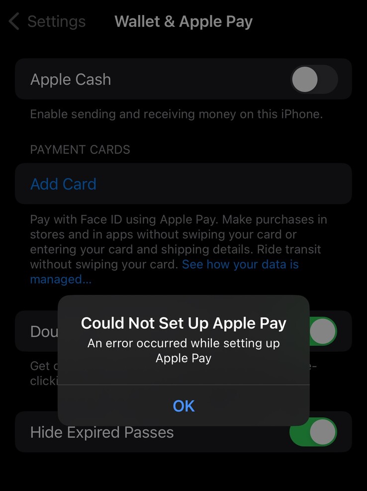 Apple Pay arroja un error después de que el iPhone 15 Pro se cargue de forma inalámbrica en el cargador BMW. (Fuente de la imagen: MacRumors)