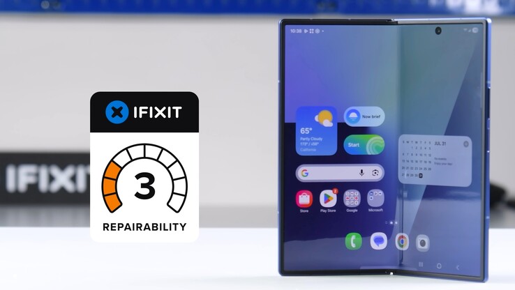 El Samsung Galaxy Z Fold 7 sólo recibe una calificación de 3 sobre 10 en reparabilidad por parte de iFixit.