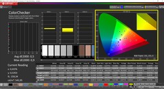 CalMAN ColorChecker (perfil: Vívido, espacio de color de destino: P3)