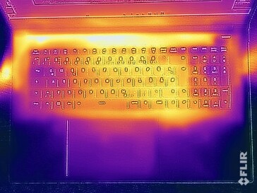 Temperaturas de la superficie de la prueba de tensión (arriba)