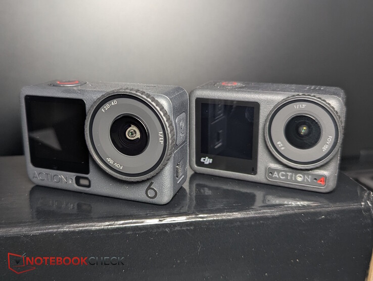 DJI Osmo Action 6 izquierda vs Action 4 derecha