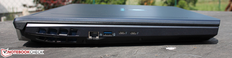 Ethernet (Killer) USB 3.0 + carga, 2x Tipo C Thunderbolt con USB 3.1 Gen2 y DisplayPort