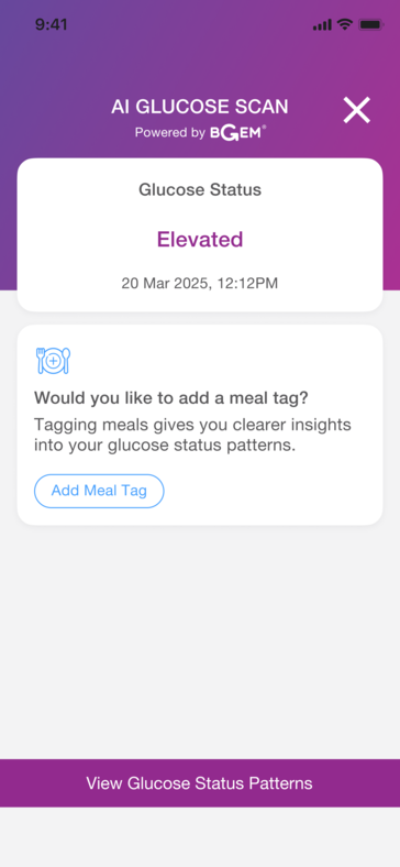 No se muestra el valor exacto de glucosa en sangre