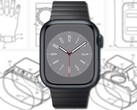 El Apple Watch de la patente viene con una carcasa desmontable para aumentar su funcionalidad. (Fuente de la imagen: Apple (Watch Series 8)/USPTO - editado)