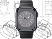 El Apple Watch de la patente viene con una carcasa desmontable para aumentar su funcionalidad. (Fuente de la imagen: Apple (Watch Series 8)/USPTO - editado)