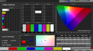 Espacio de color (espacio de color de destino: sRGB; perfil: estándar, cálido)