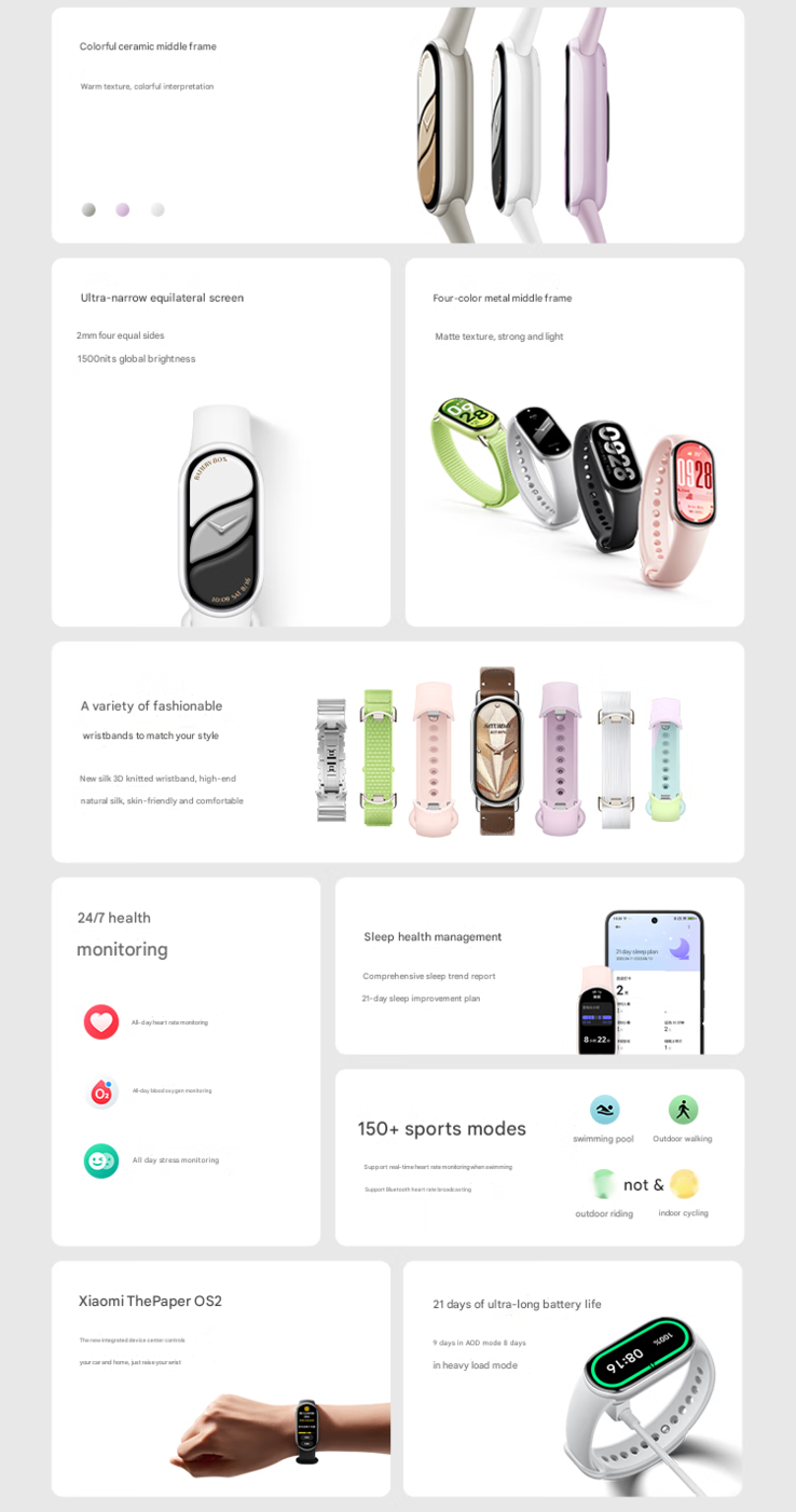 Principales características de la Xiaomi Smart Band 10 (Fuente de la imagen: Xiaomi - machine translated)