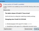 Notificación de actualización del navegador Vivaldi 3.7 a mediados de marzo de 2021 (Fuente: propia)