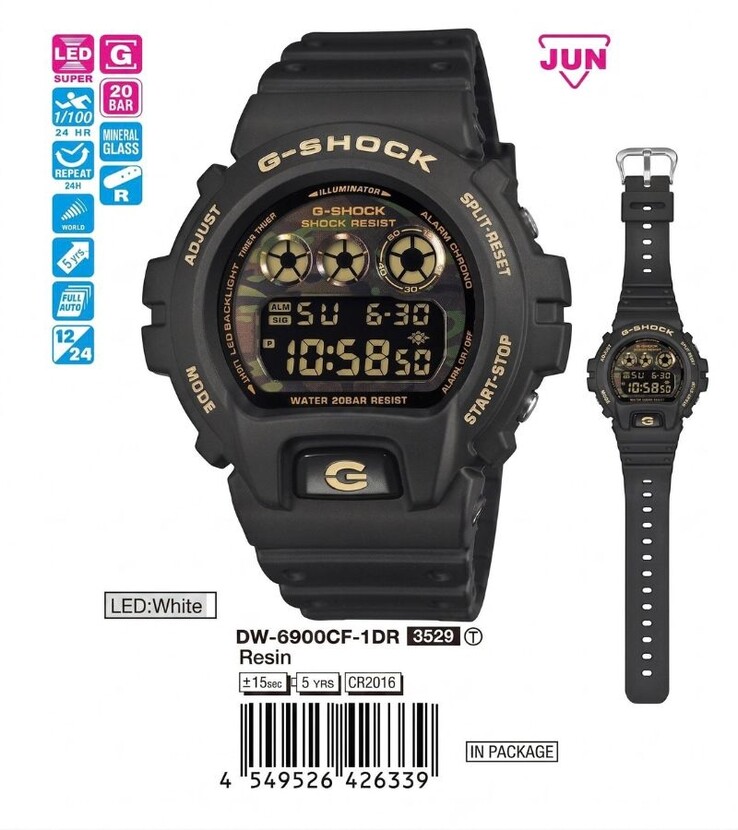 El reloj Casio G-Shock DW-6900CF-1