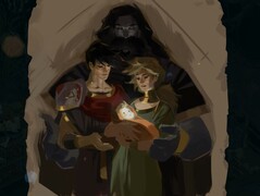 En la imagen: Un cuadro incompleto que Melinoë conserva de su familia (Fuente de la imagen: Supergiant Games)