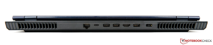 Parte trasera: Ethernet (RJ-45), USB-C 3.2 Gen 2, 2x USB-A 3.2 Gen 1, HDMI, USB-A 3.2 Gen 1, adaptador de CA