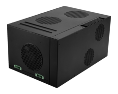 La carcasa es lo suficientemente grande como para alojar tres tarjetas PCIe, pero también lo suficientemente compacta y resistente. (Fuente de la imagen: MSI)