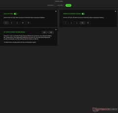 Ajustes de potencia del Razer Joro Synapse