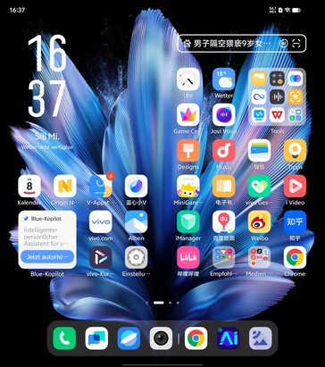 Teléfono inteligente Vivo X Fold3: Interfaz de usuario