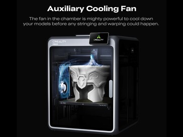 El Creality K2 Pro tiene un ventilador auxiliar. (Fuente de la imagen: Creality)