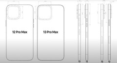 Las filtraciones de esquemas y CAD apuntan a un conjunto de cámaras traseras notablemente más grande en los próximos modelos de iPhone 13 de Apple. (Imagen: EverythingApplePro/Macrumors)