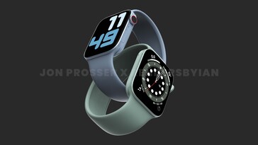 Apple Watch 7 Azul/Verde (imagen vía Jon Prosser)