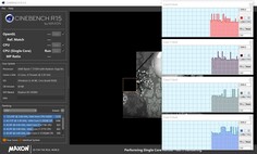 Información de la CPU durante un benchmark CB R15 Single 64Bit