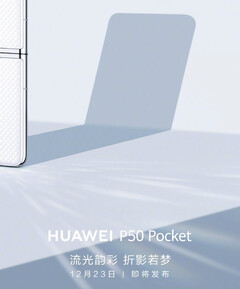 El P50 Pocket parece tener un panel trasero con textura. (Fuente de la imagen: Huawei)