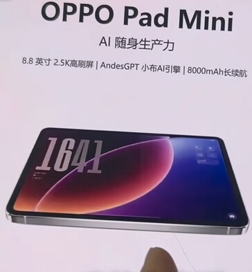 Tamaño de la batería del Oppo Pad Mini.
