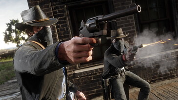 Una imagen que muestra a Arthur Morgan y Lenny Summers en Red Dead Redemption 2.