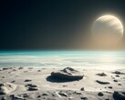 Una imagen que muestra un océano y un planeta en el espacio. (Fuente de la imagen: Kyraxys - Pixabay)