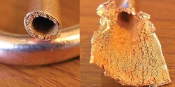 Sección transversal de un tubo de calor sinterizado metálico. (Fuente: Frosty Tech)