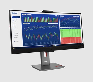 Parte frontal del monitor ultraancho IPS Lenovo P34WD.