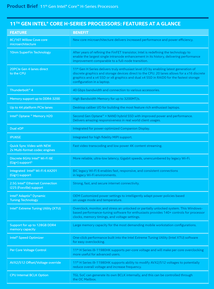 Características de la plataforma Intel Tiger Lake-H. (Fuente: Intel)
