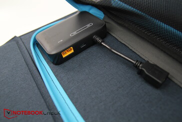 Bolsa pequeña: conversor con USB-A, USB-C y conector solar