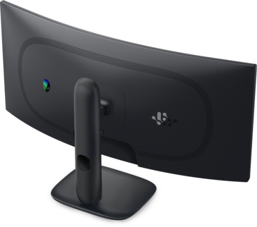 Monitor para videojuegos Alienware 34 de 240 Hz, visto desde atrás.