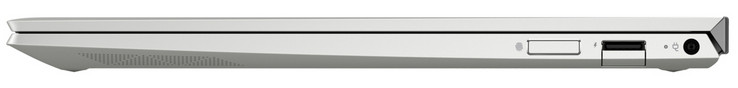 Derecha: lector de huellas dactilares, USB 3.1 Gen 1 (Tipo A), fuente de alimentación