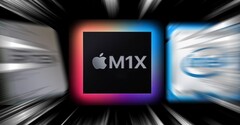 Según las estimaciones, el Apple M1X supera a sus rivales de AMD e Intel. (Fuente de la imagen: AMD/Apple/Intel - editado)