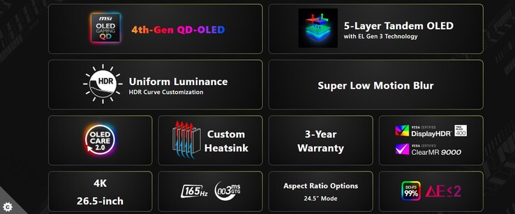 Aspectos destacados de MSI MAG 272UP QD OLED E16