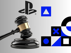 Pancarta de PlayStation con el mazo del juez (Fuente de la imagen: Sony PlayStation con modificaciones)