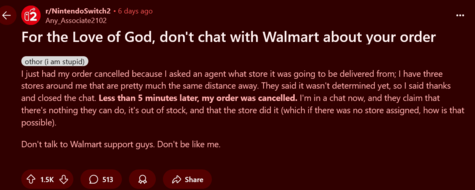 Walmart canceló el pedido anticipado de Switch 2 testimonio#2 (Fuente de la imagen: captura de pantalla, subreddit de Nintendo Switch 2)