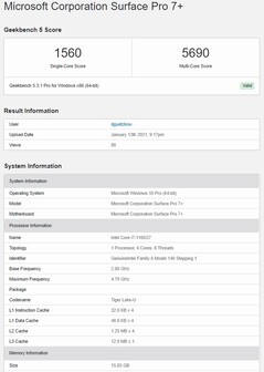 Geekbench 5.3. (Fuente de la imagen: Geekbench)