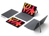Las nuevas tabletas Iconia son compatibles con accesorios como teclados desmontables y lápices ópticos. En la imagen: una fotografía promocional en la que se muestran las tabletas OLED.