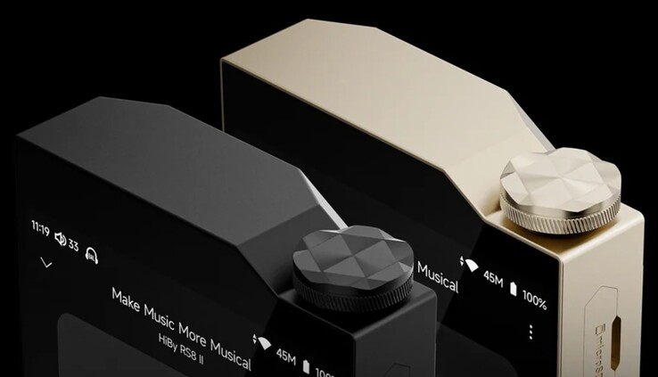 El botón de volumen del HiBy RS8 II está fabricado con un aspecto de joya. (Fuente de la imagen: HiBy)