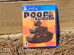 Una imagen de uno de los discos de juegos de PS4 más raros del mundo, Poop Slinger