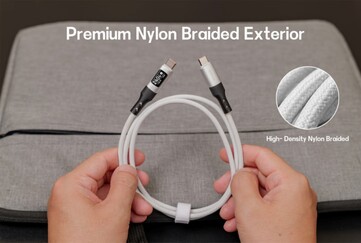 El cable cuenta con una funda de nailon trenzado.