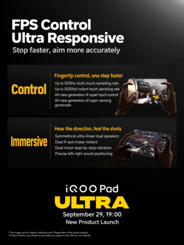 iQOO destaca los controles y las funciones del Pad Ultra, pensados para los videojuegos.