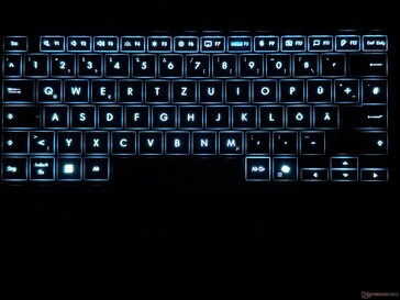Iluminación azul del teclado