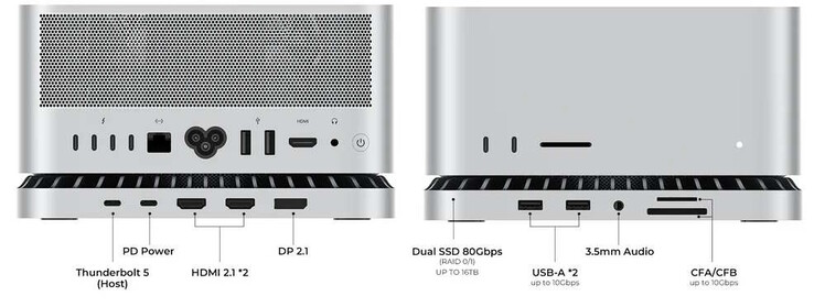 La base Mac Studio admite tarjetas CFexpress (Fuente de la imagen: RayCue)