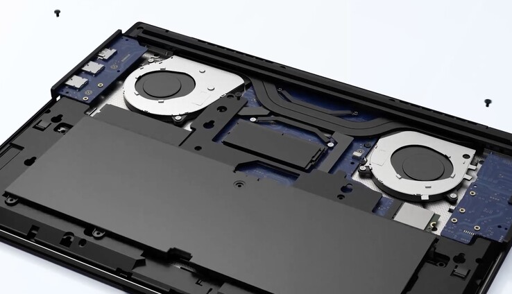 La Schenker Element 16 cuenta con batería intercambiable, módulos de E/S, teclado, placa base y ventiladores. (Fuente de la imagen: Bestware)