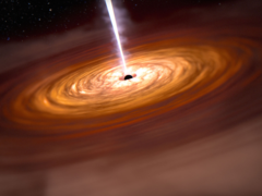 Un agujero negro supermasivo en el centro de una galaxia. En la imagen, una representación conceptual de un agujero negro. (Fuente de la imagen: NASA, ESA, CSA, Joseph Olmsted (STScI))