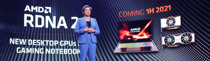 La serie Radeon RX 6600 puede haber hecho la más breve de las apariciones en el CES 2021. (Fuente de la imagen: AMD)