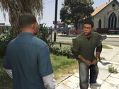 Una captura de pantalla de Franklin y Lamar en Grand Theft Auto V