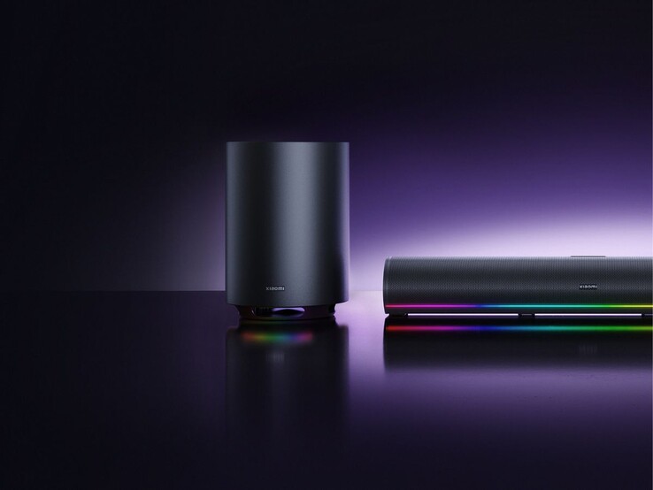 Una imagen del Xiaomi Desktop Speaker Pro Set con iluminación RGB.